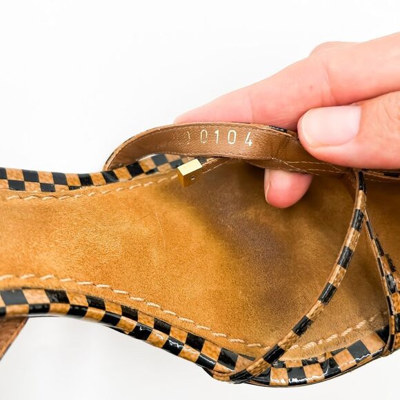 Louis Vuitton LV Damier Ebene Patent Heels Sandals EU 40 US 10 - Picture 11 of 12